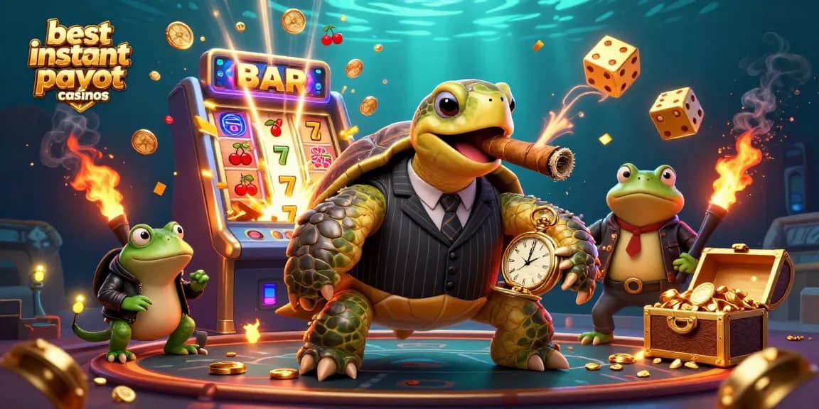 Win big with the best instant payout casinos featuring character-rich 3D art and vibrant casino elements.