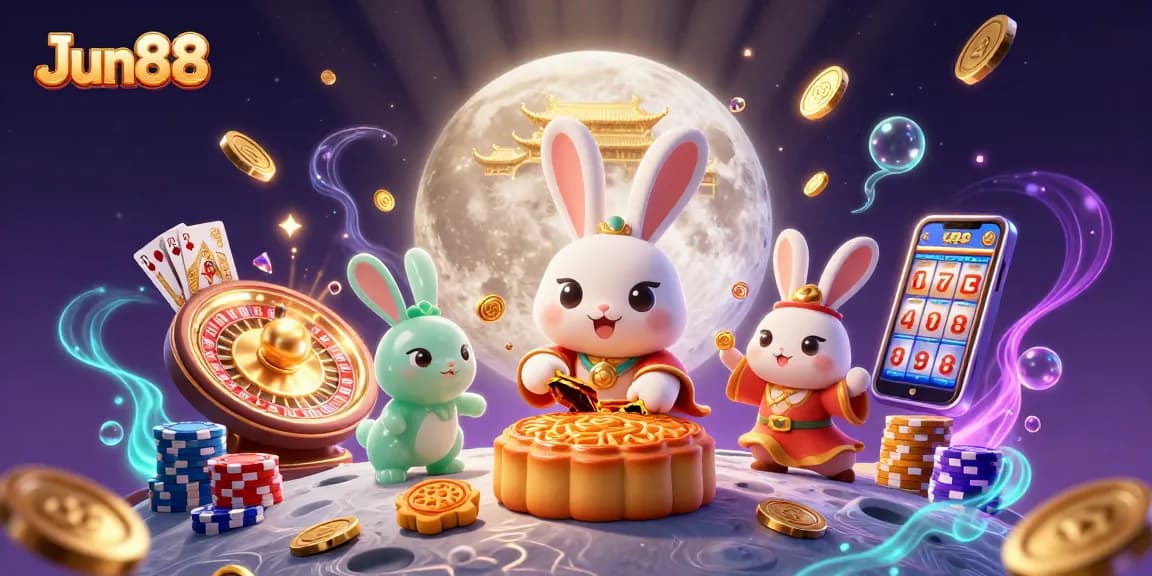 Play slots and win big at Jun88 with the lucky rabbit and casino elements.