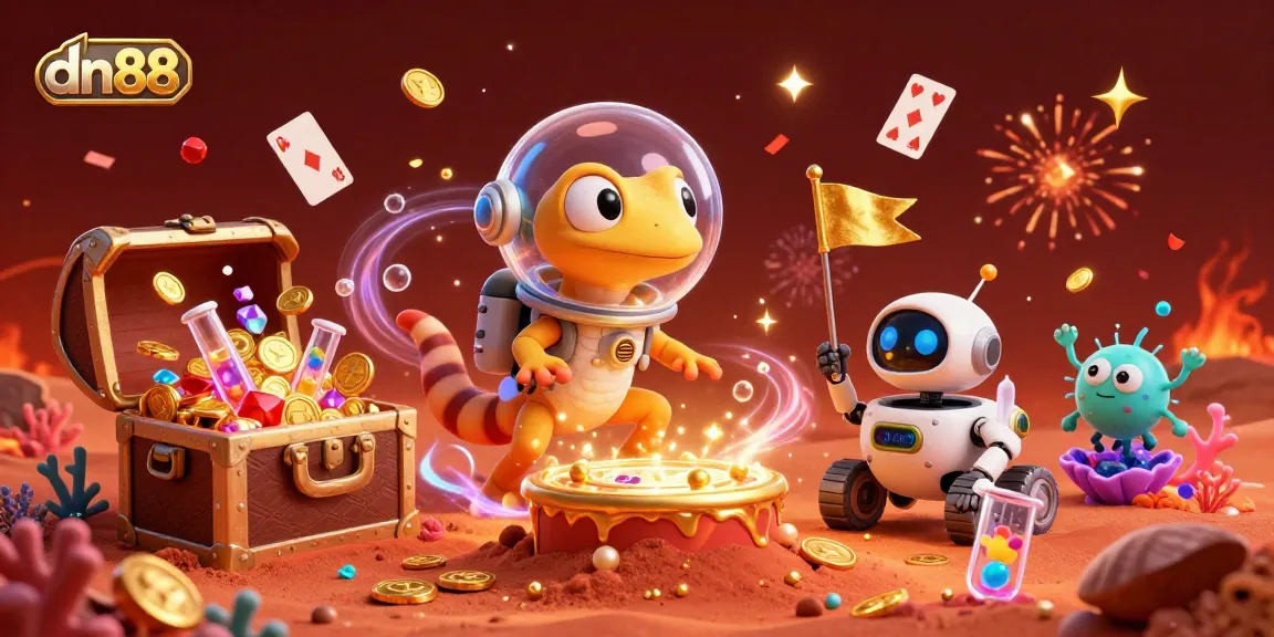 Experience thrilling gameplay at dn88 with vibrant casino treasures and animated characters.
