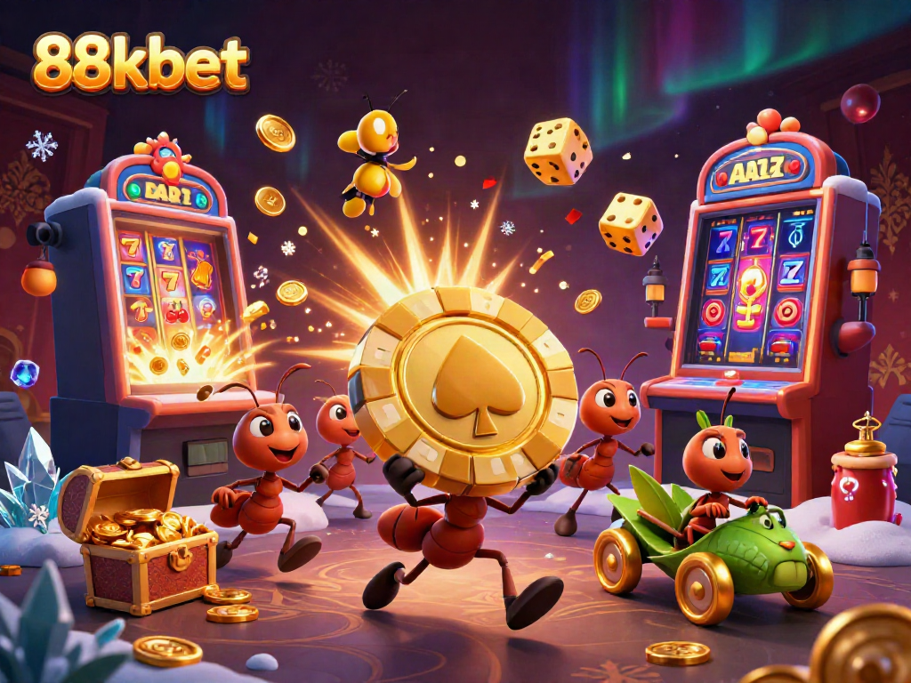 Experience thrilling online gaming with 88kbet, captured in a vibrant 3D heist scene.