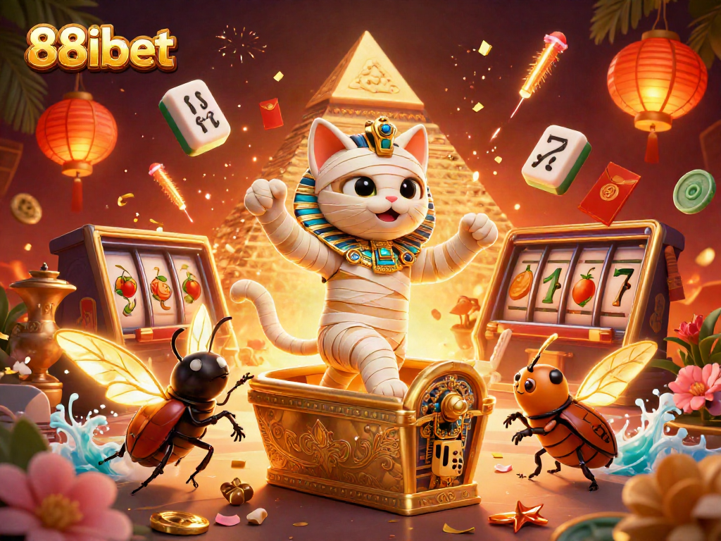 Experience thrilling jackpots with 88ibet in an exciting, vibrant Egyptian casino setting.