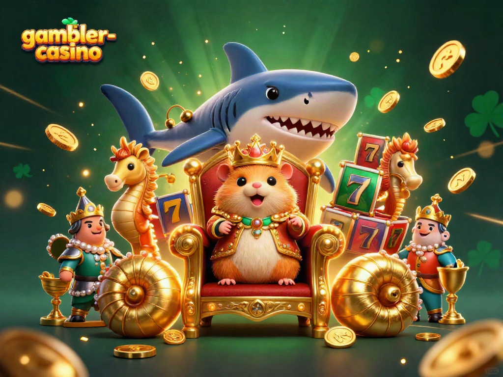 Spela spännande slots på gambler-casino med en liten hamster kung och glittrande vridningar.