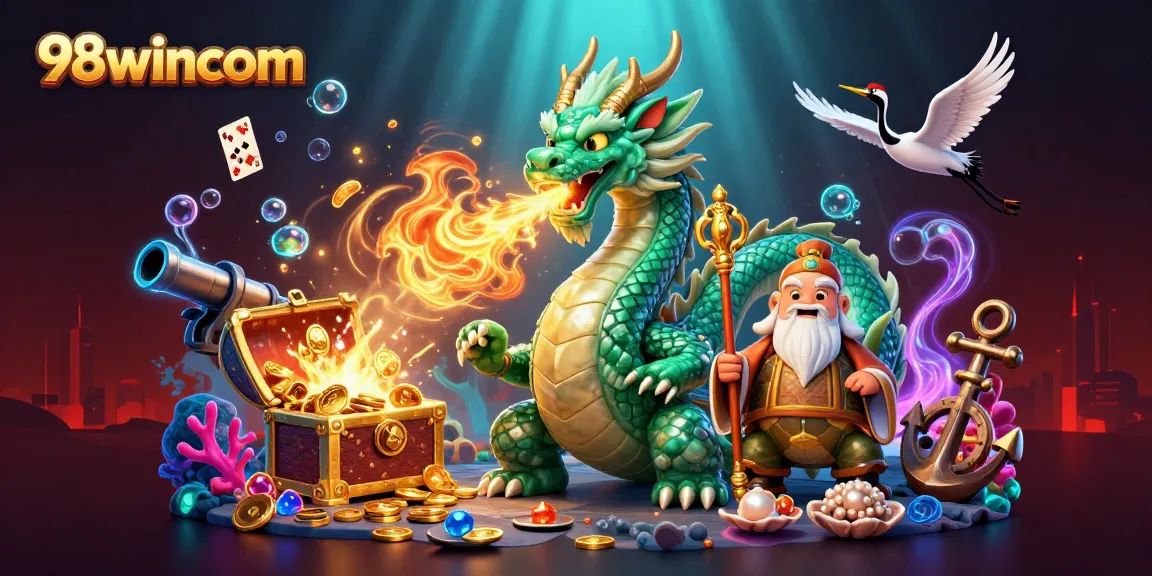 Players enjoy the thrilling atmosphere of 98wincom with vibrant casino game elements and rich details.