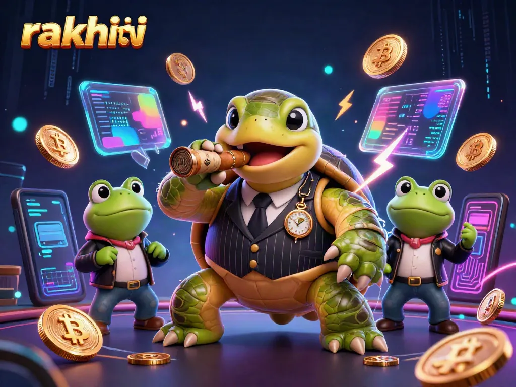 Engage with ra khơi tv’s vibrant casino scene of a mobster turtle and bullfrogs surrounded by crypto treasures.