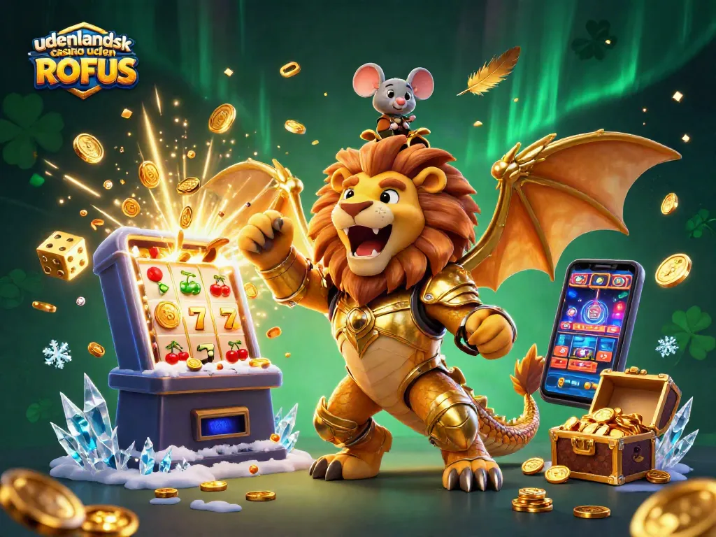 Play at udenlandsk casino uden ROFUS with a golden chimera and dynamic casino elements.