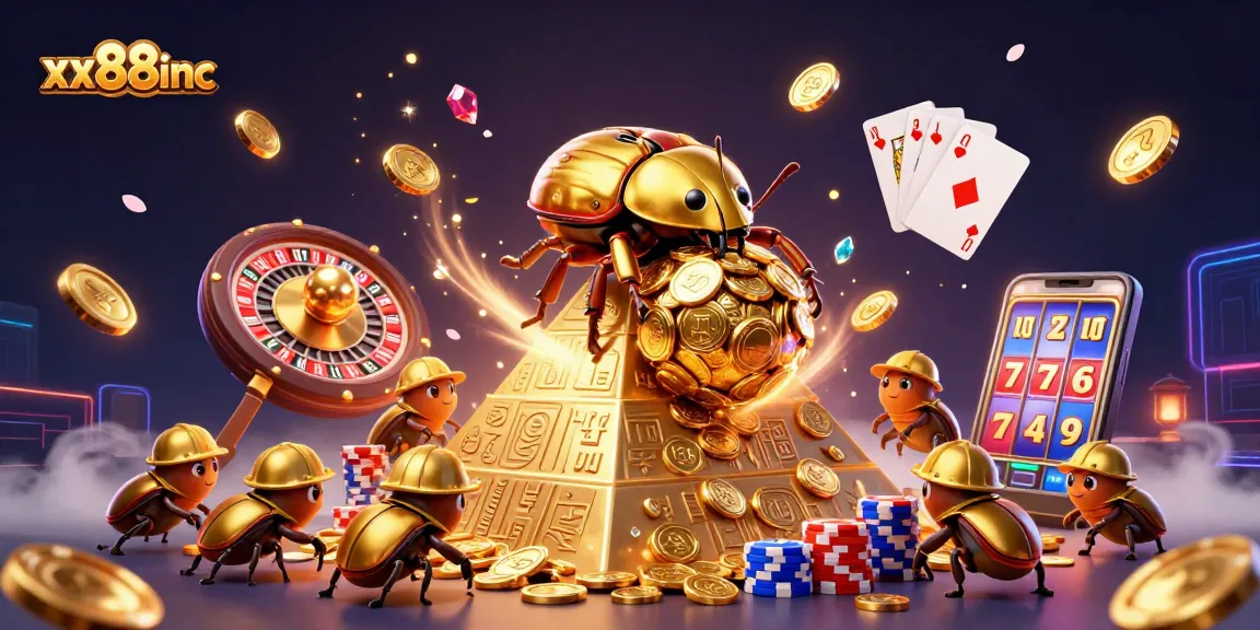 Win big at xx88inc with golden coins and casino excitement in a vibrant 3D illustration.