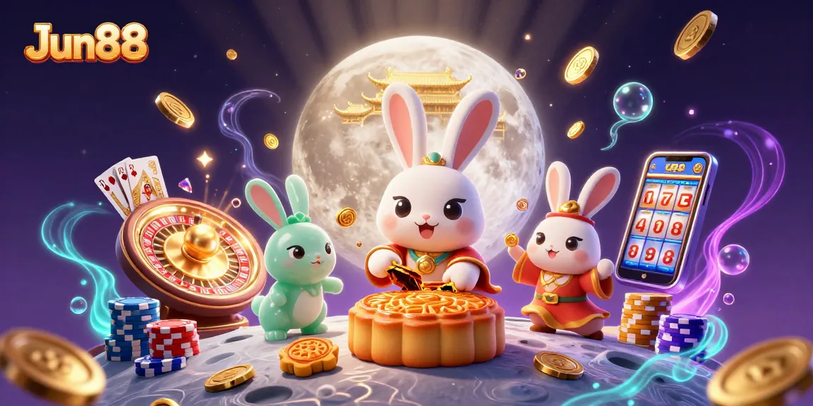 Play slots and win big at Jun88 with the lucky rabbit and casino elements.