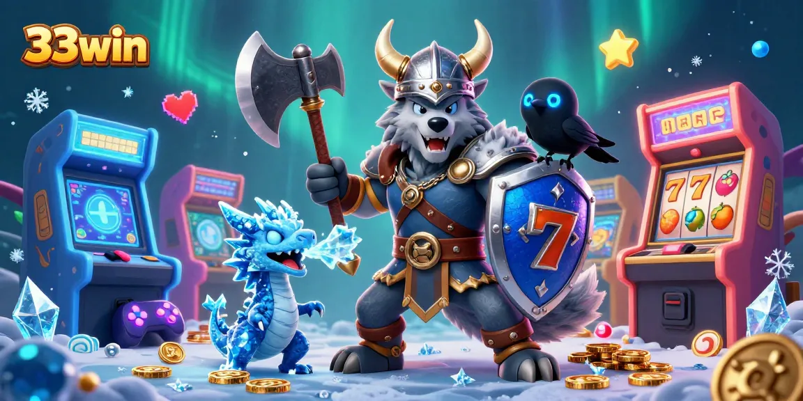 Engage in thrilling gaming experiences with 33win's vibrant 3D casino art featuring dynamic characters.