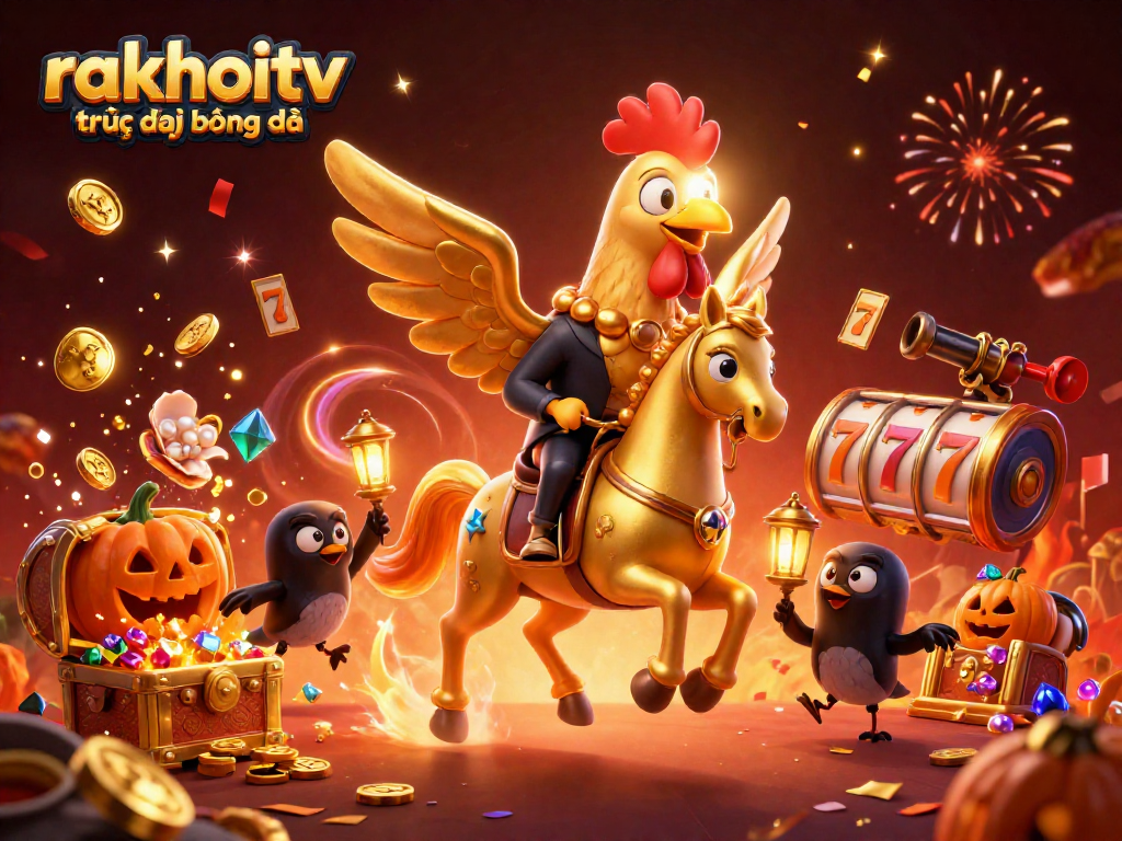 Engage with rakhoitv trực tiếp bóng đá in a vibrant casino scene filled with festive elements.